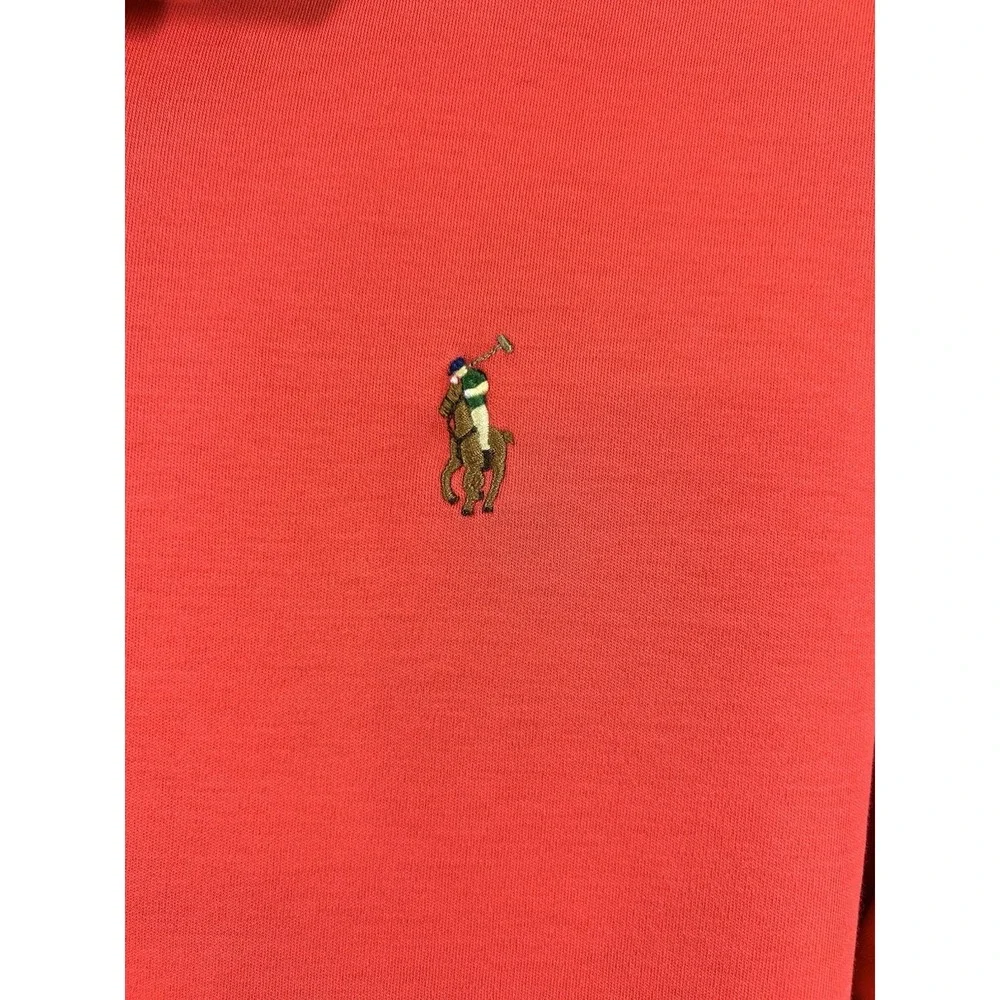 Polo Ralph Lauren Custom Sim Fit Soft Cotton Polo Shirt‎ M Coral Red Preppy Golf